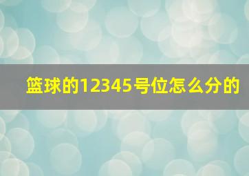 篮球的12345号位怎么分的