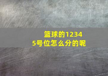 篮球的12345号位怎么分的呢