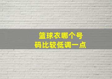 篮球衣哪个号码比较低调一点