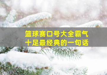 篮球赛口号大全霸气十足最经典的一句话