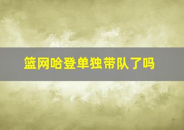 篮网哈登单独带队了吗