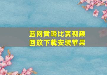 篮网黄蜂比赛视频回放下载安装苹果