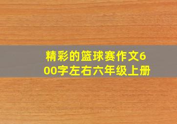 精彩的篮球赛作文600字左右六年级上册