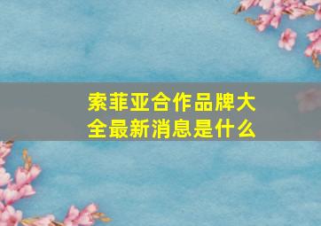 索菲亚合作品牌大全最新消息是什么