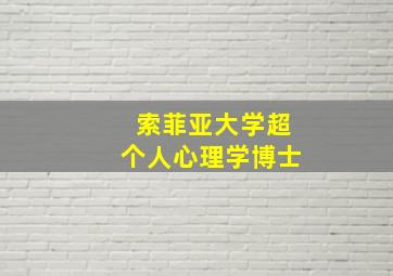 索菲亚大学超个人心理学博士