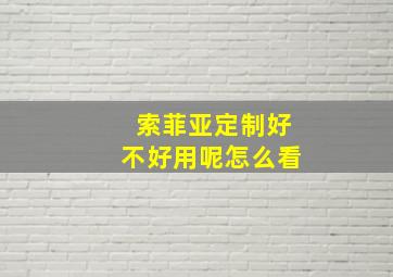 索菲亚定制好不好用呢怎么看