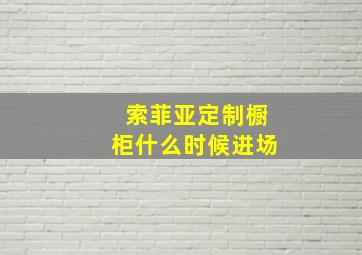 索菲亚定制橱柜什么时候进场