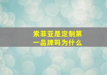 索菲亚是定制第一品牌吗为什么