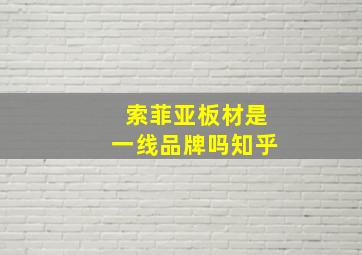 索菲亚板材是一线品牌吗知乎