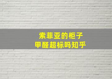 索菲亚的柜子甲醛超标吗知乎