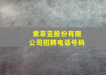 索菲亚股份有限公司招聘电话号码