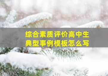 综合素质评价高中生典型事例模板怎么写