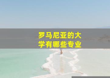 罗马尼亚的大学有哪些专业