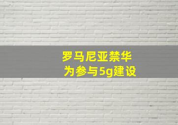 罗马尼亚禁华为参与5g建设