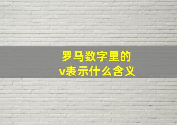 罗马数字里的v表示什么含义