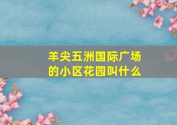 羊尖五洲国际广场的小区花园叫什么