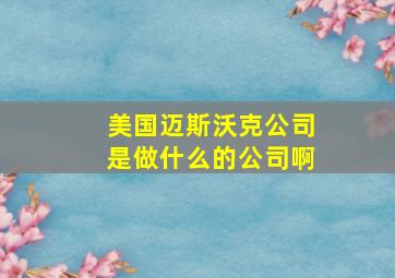 美国迈斯沃克公司是做什么的公司啊