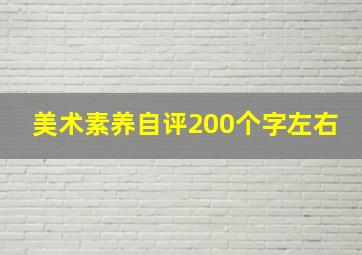 美术素养自评200个字左右