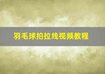 羽毛球拍拉线视频教程