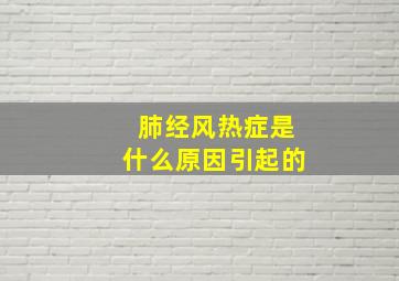 肺经风热症是什么原因引起的