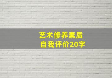 艺术修养素质自我评价20字