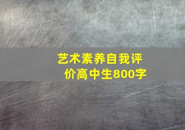 艺术素养自我评价高中生800字