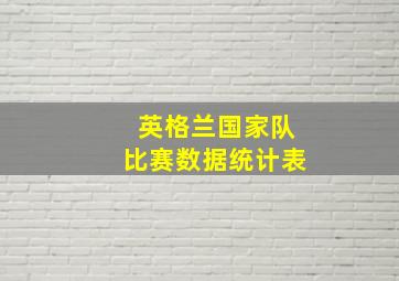 英格兰国家队比赛数据统计表