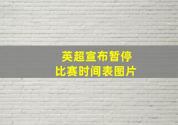 英超宣布暂停比赛时间表图片