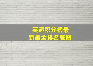 英超积分榜最新最全排名表图