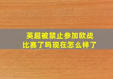 英超被禁止参加欧战比赛了吗现在怎么样了