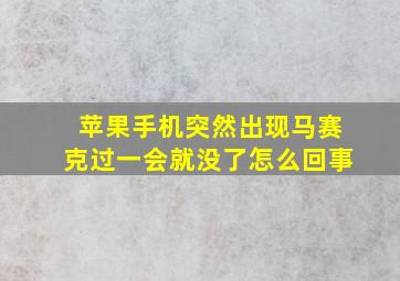 苹果手机突然出现马赛克过一会就没了怎么回事