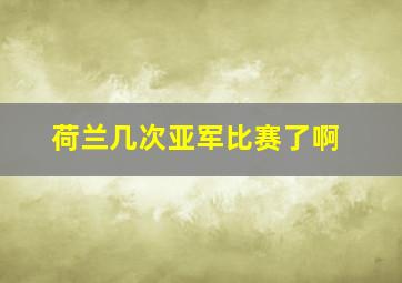 荷兰几次亚军比赛了啊