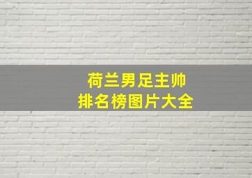 荷兰男足主帅排名榜图片大全