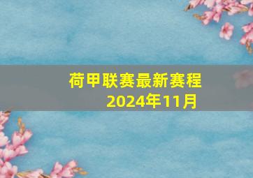 荷甲联赛最新赛程2024年11月