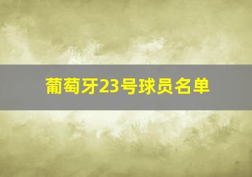 葡萄牙23号球员名单