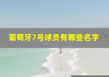 葡萄牙7号球员有哪些名字