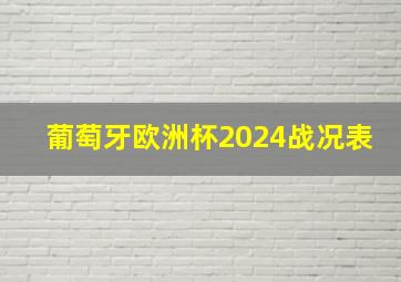 葡萄牙欧洲杯2024战况表