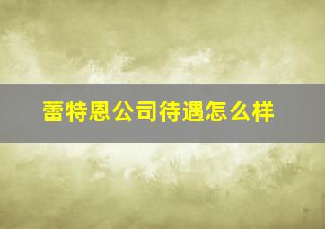 蕾特恩公司待遇怎么样