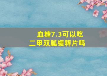 血糖7.3可以吃二甲双胍缓释片吗