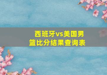 西班牙vs美国男篮比分结果查询表