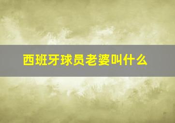 西班牙球员老婆叫什么