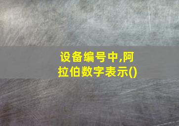 设备编号中,阿拉伯数字表示()