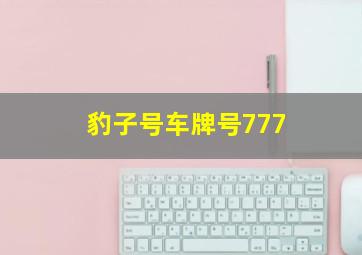 豹子号车牌号777