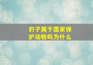 豹子属于国家保护动物吗为什么