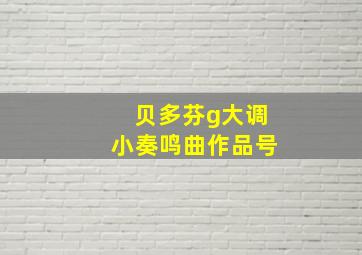 贝多芬g大调小奏鸣曲作品号