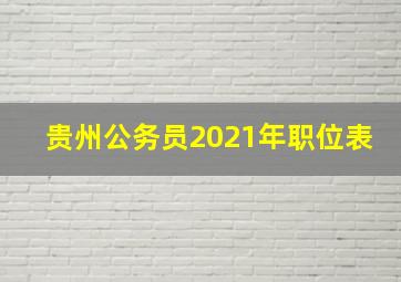 贵州公务员2021年职位表