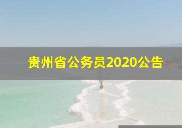 贵州省公务员2020公告