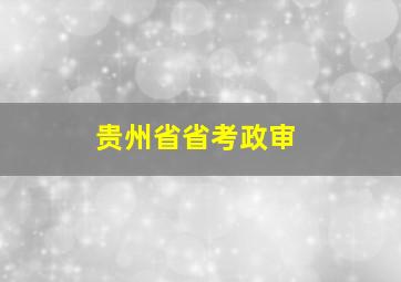 贵州省省考政审