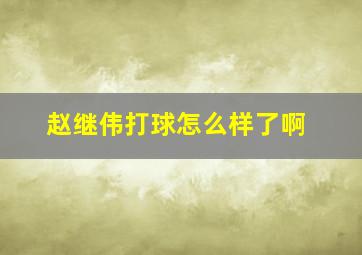 赵继伟打球怎么样了啊