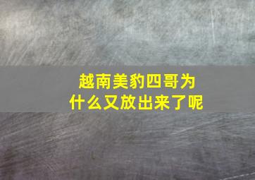 越南美豹四哥为什么又放出来了呢